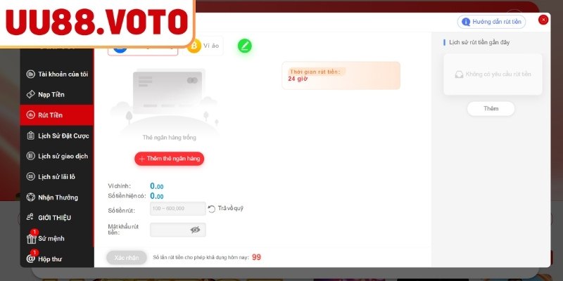 Cách thực hiện rút tiền UU88 chính xác và hiệu quả