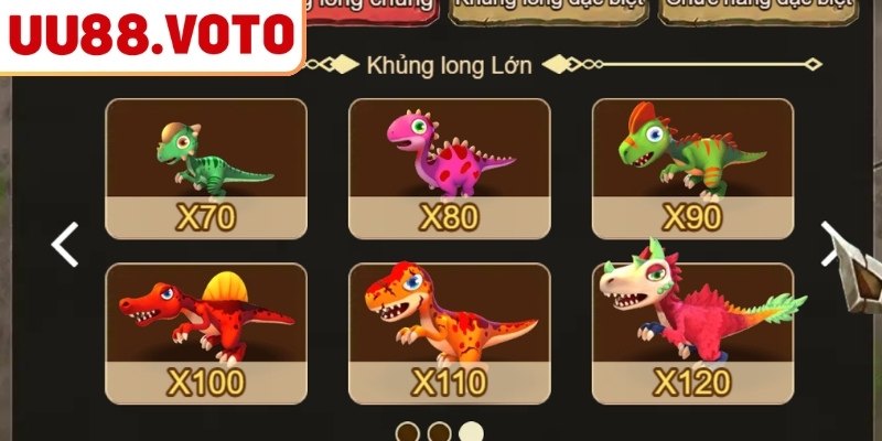 Săn Khủng Long UU88 - Phiêu Lưu Thời Tiền Sử Và Săn Thưởng 2 Thông tin về sinh vật và mức thưởng